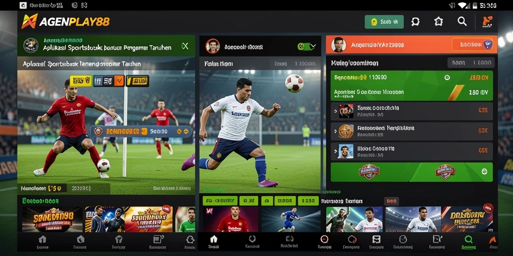 Tampilan antarmuka AGENPLAY88 menunjukkan fitur sportsbook yang menarik.