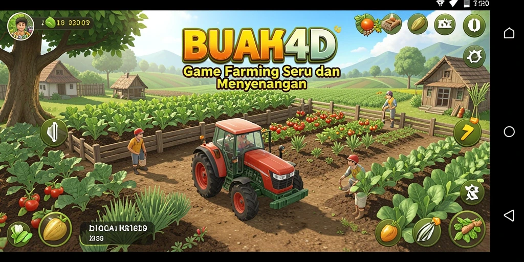 Tampilan gameplay seru BUAH4D saat bercocok tanam.