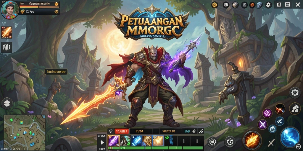 Tampilan screenshot utama C789 menampilkan aksi pertarungan epik dalam MMORPG.
