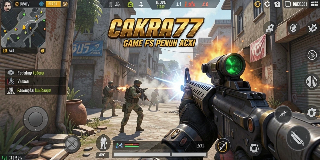 Screenshot yang memperlihatkan aksi seru dalam game FPS.