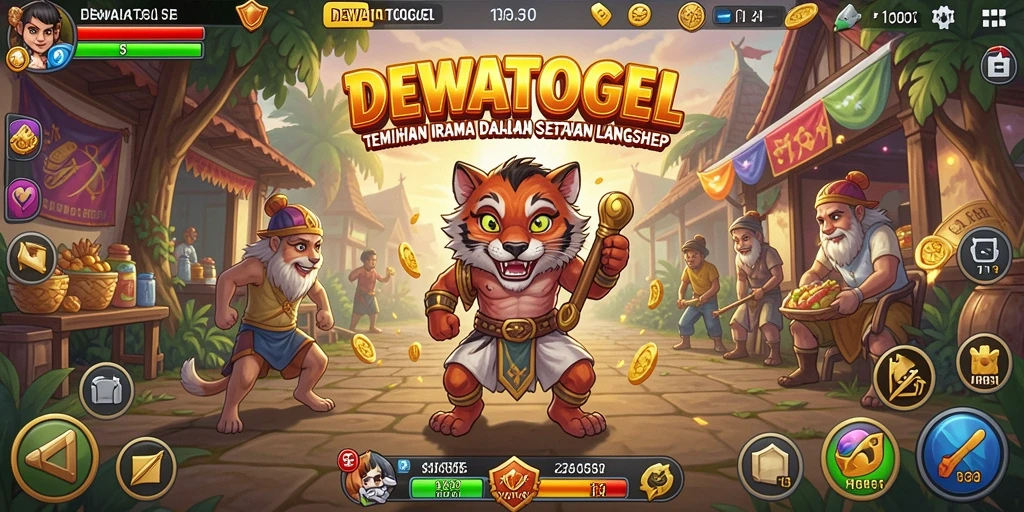 Tampilan gameplay DEWATOGEL yang menampilkan pemain menikmati musik.