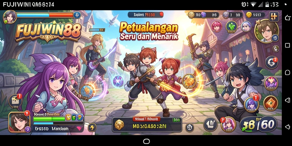 Tampilan momen seru dalam gameplay Anime FUJIWIN88.