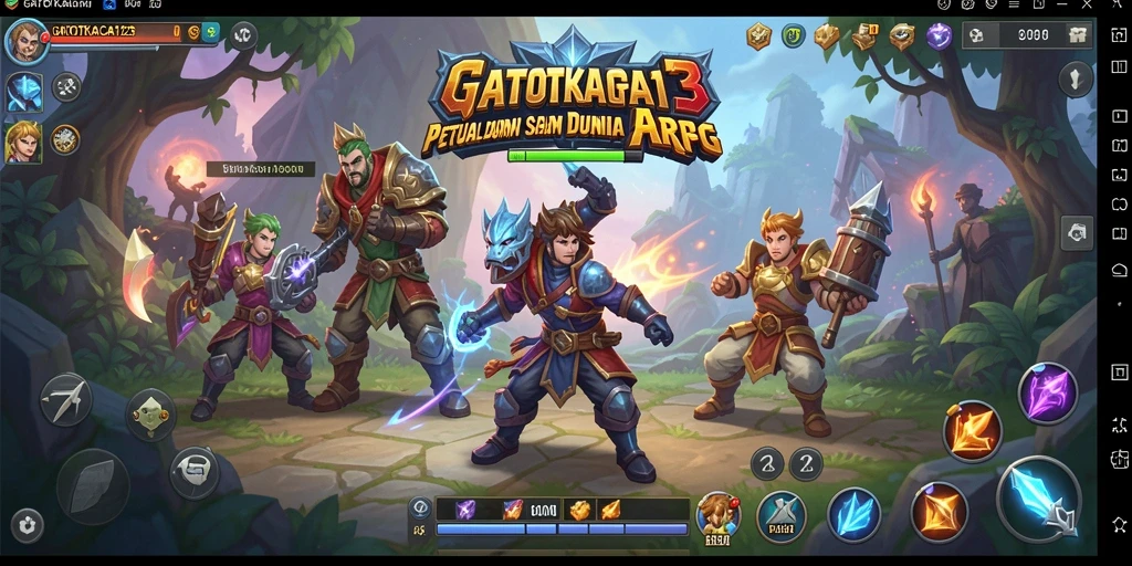 Screenshot gameplay GATOTKACA123 menampilkan aksi pertarungan seru.