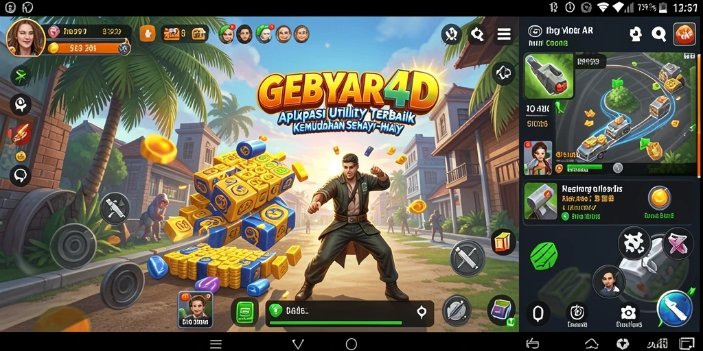 Tampilan utama GEBYAR4D dengan fitur aplikasi Utility yang bermanfaat.