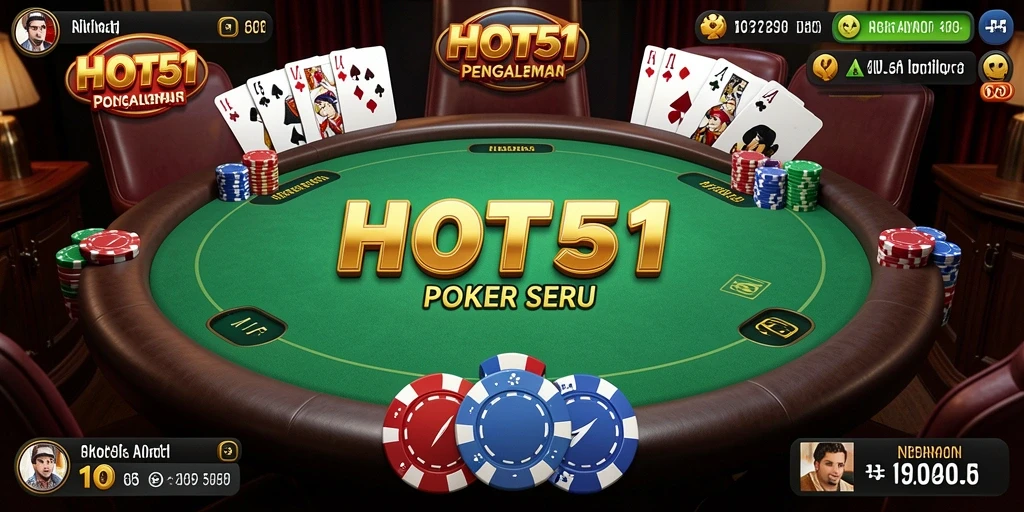 Screenshot utama HOT51 menampilkan gameplay seru permainan Poker.