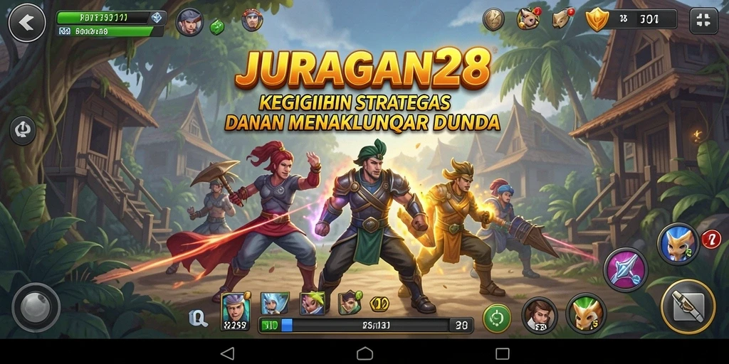 Screenshot utama JURAGAN28 menampilkan aksi strategi yang mendebarkan.