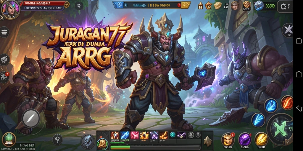 Gameplay JURAGAN77 menampilkan pertarungan seru di dunia fantasi.