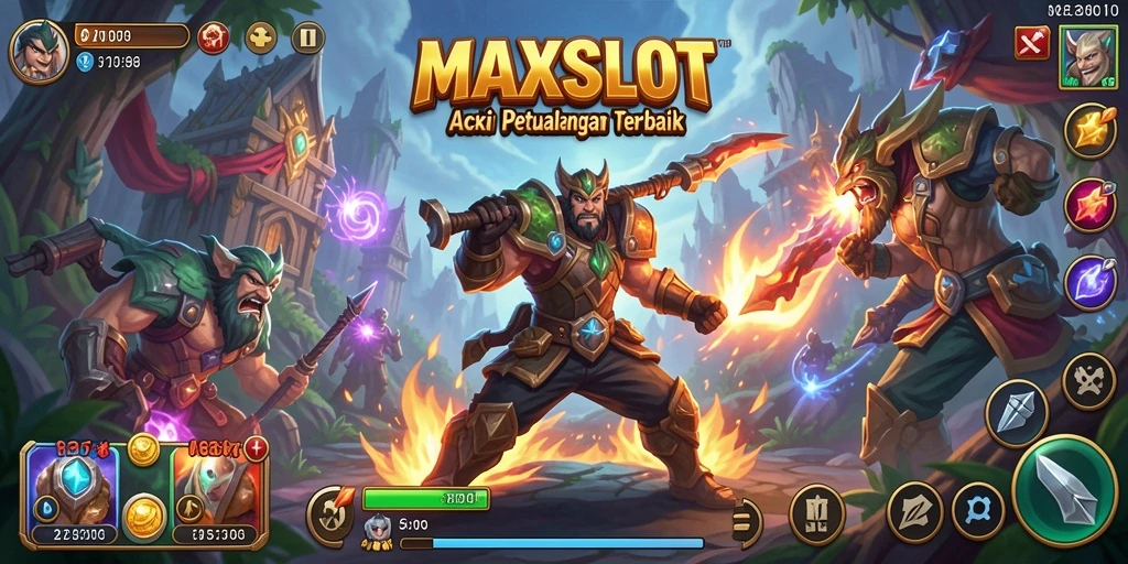 Tangkapan layar gameplay MAXSLOT yang mendebarkan dengan aksi intens.