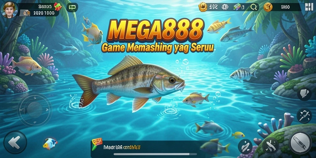 Gameplay menarik MEGA888 dengan aksi memancing seru.