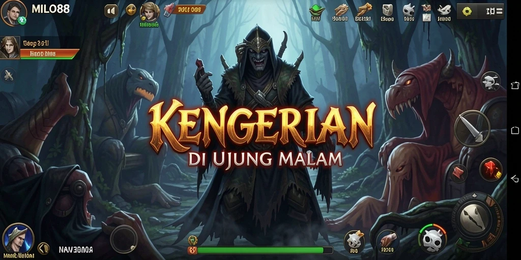 Gameplay kengerian di <strong>MILO88</strong> dengan suasana menakutkan.