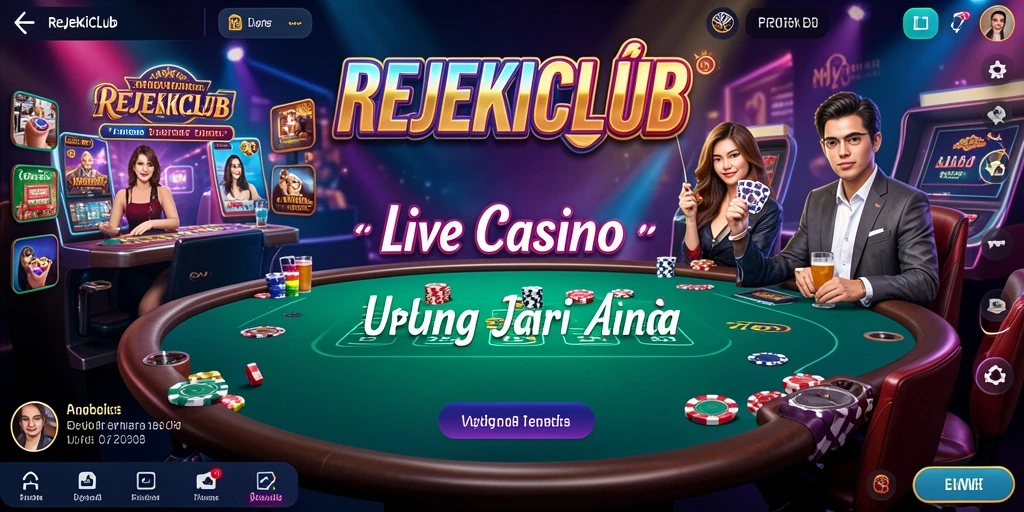 Tampilan gameplay Live Casino yang mendebarkan di REJEKICLUB.