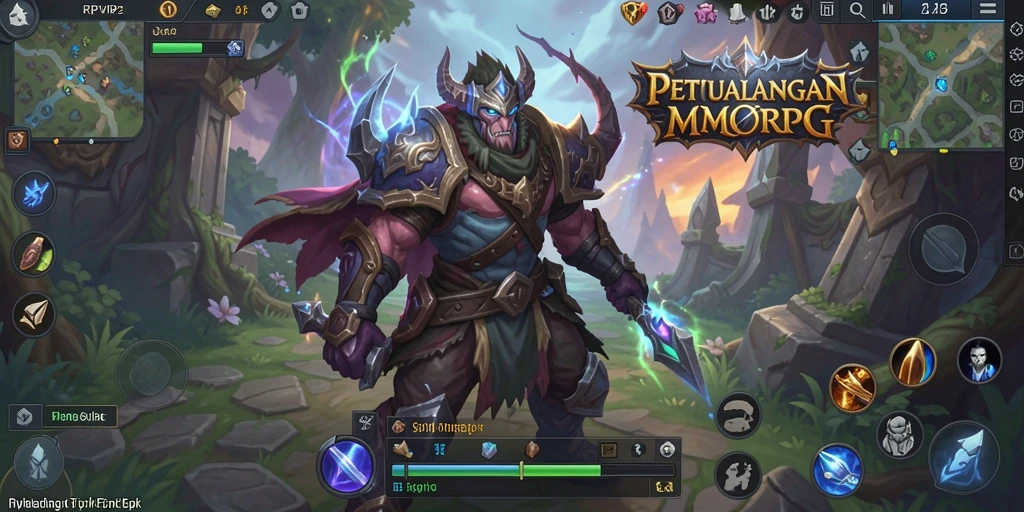 Screenshot utama RPVIP2 menampilkan aksi pertempuran seru di dunia MMORPG.