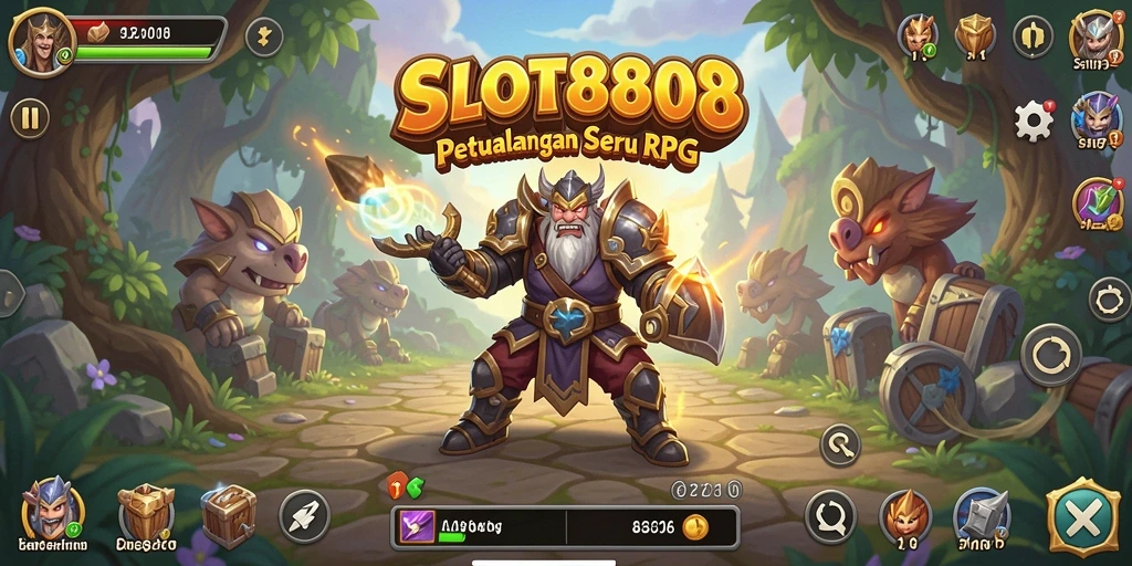 Tampilan gameplay mendebarkan dari SLOT8808 dengan aksi RPG yang intens.