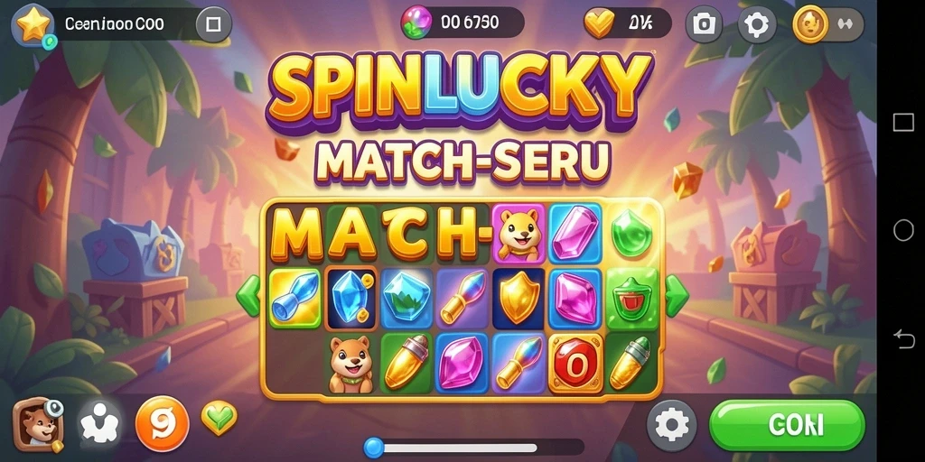 Tampilan gameplay SPINLUCKY yang seru dan penuh warna.