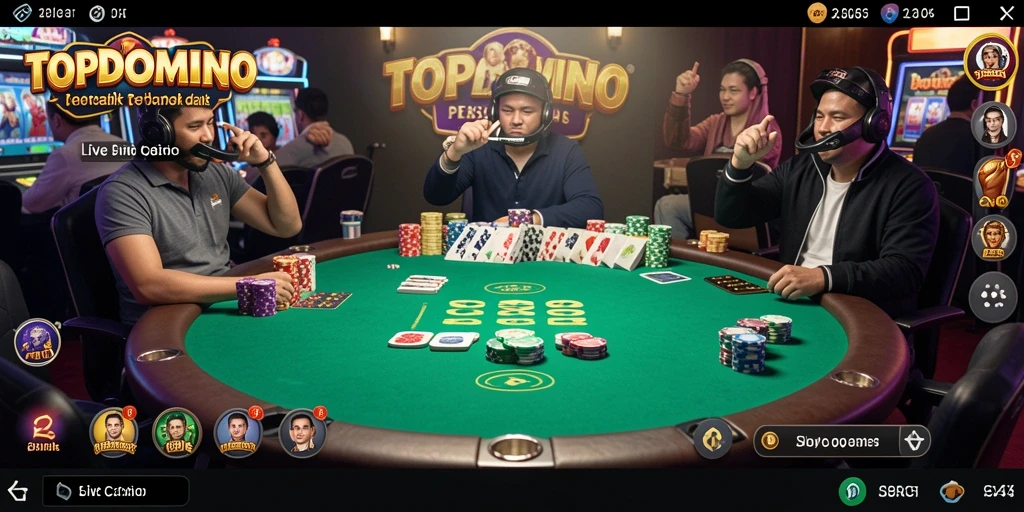 Tampilan gameplay Live Casino yang mengasyikkan di TOPDOMINO.